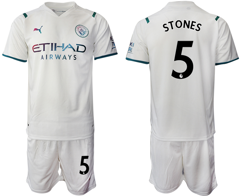 Men 2021-2022 Club Manchester City away White #5 Soccer Jersey